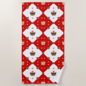 Sweet Chocolate-behandelingen Moderne kerstWaterve Strandlaken (Voorkant)