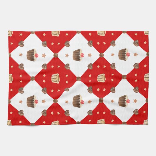 Sweet Chocolate-behandelingen Moderne kerstWaterve Theedoek (Horizontaal)