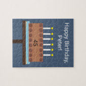 Sweet, Chocolate Birthday Cake: blue-gray  Legpuzzel (Horizontaal)