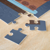 Sweet, Chocolate Birthday Cake: blue-gray  Legpuzzel (Zijkant)