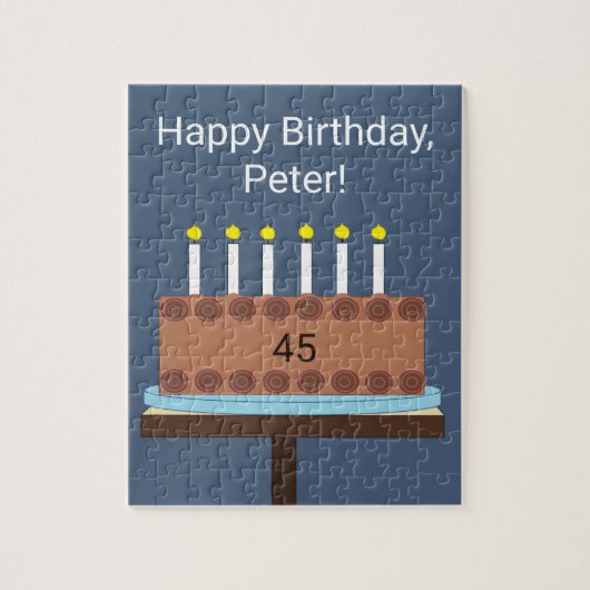 Sweet, Chocolate Birthday Cake: blue-gray  Legpuzzel (Verticaal)