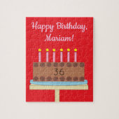 Sweet, Chocolate Birthday Cake: Red Legpuzzel (Verticaal)