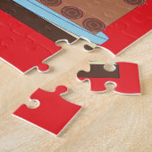 Sweet, Chocolate Birthday Cake - Swahili: Red Legpuzzel (Zijkant)