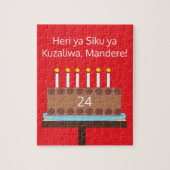 Sweet, Chocolate Birthday Cake - Swahili: Red Legpuzzel (Verticaal)