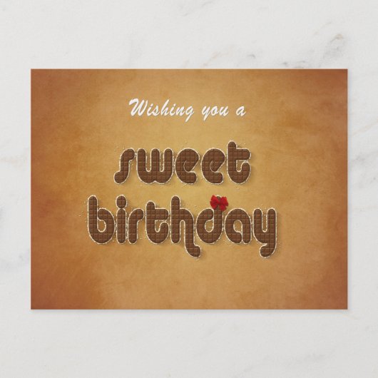Sweet Chocolate Birthday Wish - Briefkaart (Voorkant)