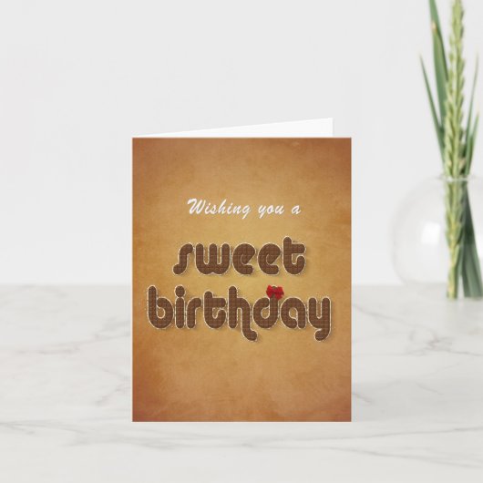 Sweet Chocolate Birthday Wish - Greeting Card Kaart (Voorkant)