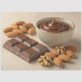 Sweet Chocolate, Chocolate Paste Bowl And Raw Nuts Tissuepapier (Voorkant)