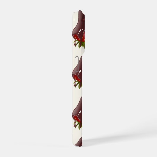 Sweet Chocolate Covered Strawberry Pattern Cream iPhone Hoesje (Rechterkant)