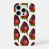 Sweet Chocolate Covered Strawberry Pattern Cream iPhone Hoesje (Achterkant)