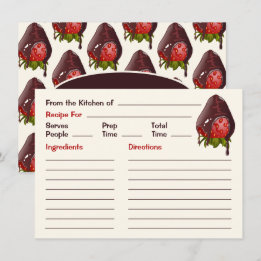 Sweet Chocolate Dipped Strawberry Cute Recipe Notitiekaartje
