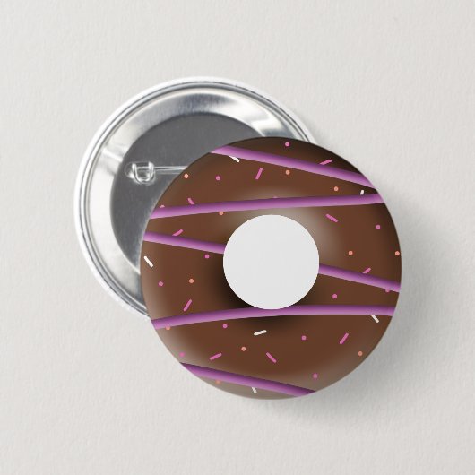 Sweet Chocolate Donut Novelty Button (Voorkant /achterkant)