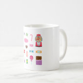 Sweet Chocolate en Snoep Pattern Pink Koffiemok (Voorkant rechts)