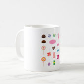 Sweet Chocolate en Snoep Pattern Pink Koffiemok (Voorkant links)