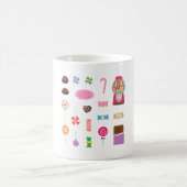 Sweet Chocolate en Snoep Pattern Pink Koffiemok (Center)