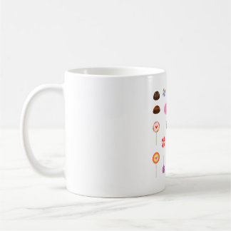 Sweet Chocolate en Snoep Pattern Pink Koffiemok