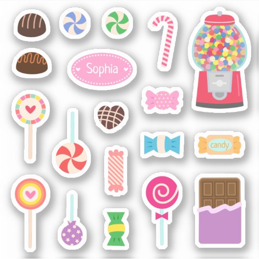 Sweet Chocolate en Snoepjes Set Sticker (Voorkant)