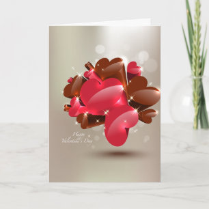 Sweet Chocolate Heart Feestdagen Kaart