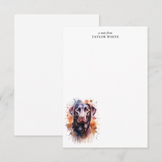 Sweet Chocolate Labrador Retriever Dank u Notitiekaartje (Voorkant / Achterkant)