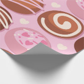 Sweet Chocolate Truffle Pattern Cadeaupapier (Hoek)