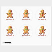 Sweet Christmas Boy Gingerbread Cookie Ronde Sticker (Vel)