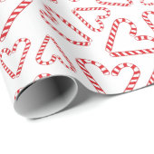 Sweet Christmas Candy Canes Wit Naadloos Cadeaupapier (Rol Hoek)