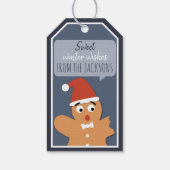 Sweet Christmas cartoon gebeten peperkoek man Cadeaulabel (Achterkant)
