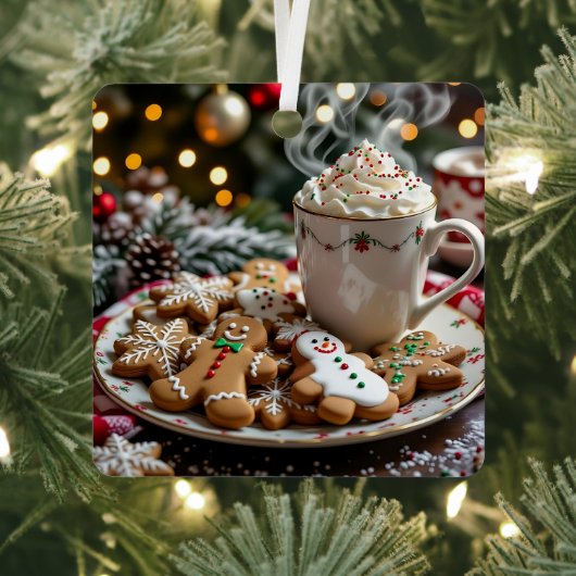 Sweet Christmas Cookies and Hot Cocoa Metalen Ornament (Insitu)