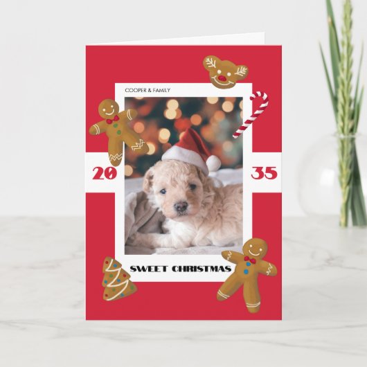 Sweet Christmas custom foto schattig huisdier Feestdagen Kaart (Voorkant)