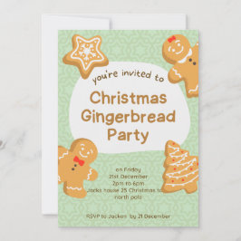 Sweet Christmas Gingerbread Cookies Uitnodiging