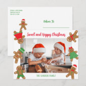 SWEET CHRISTMAS GINGERBREAD FOTO BRIEFKAART (Voorkant / Achterkant)