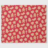 Sweet Christmas Gingerbread koekjes patroon Cadeaupapier (Vlak)