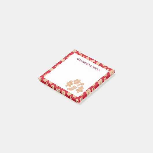 Sweet Christmas Gingerbread koekjes patroon Post-it® Notes (Schuin)