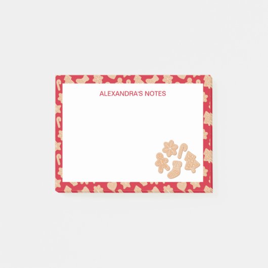 Sweet Christmas Gingerbread koekjes patroon Post-it® Notes (Voorkant)