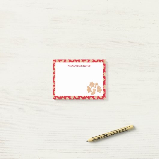 Sweet Christmas Gingerbread koekjes patroon Post-it® Notes (Op bureau)