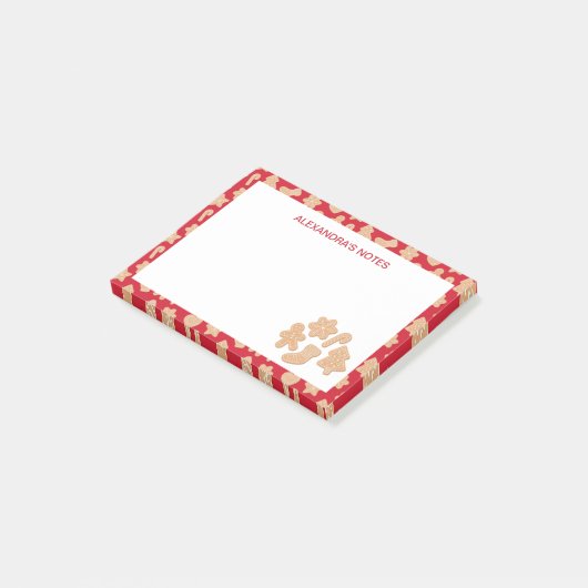 Sweet Christmas Gingerbread koekjes patroon Post-it® Notes (Schuin)
