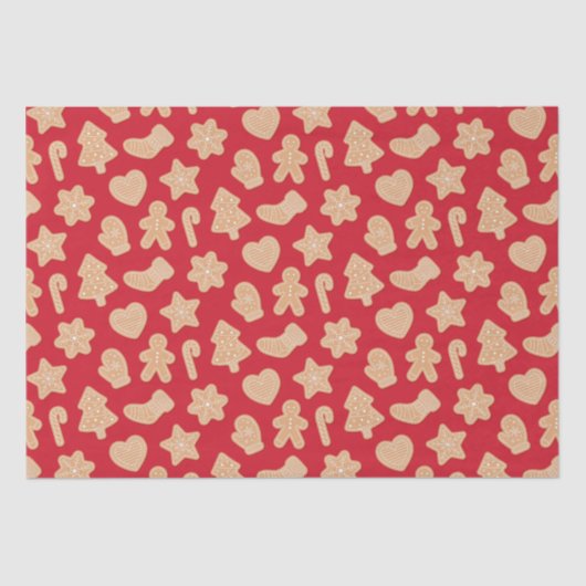Sweet Christmas Gingerbread koekjes patroon Tissuepapier (Voorkant)