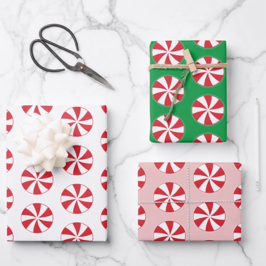 Sweet Christmas Peppermint Inpakpapier Vel (Voorkant)