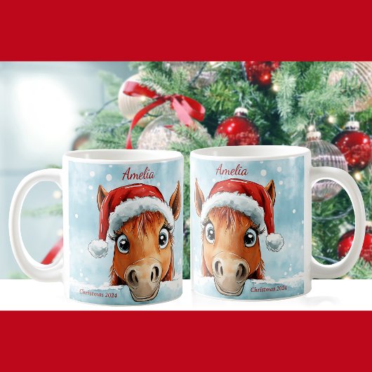 Sweet Christmas Pony gepersonaliseerde kerst Mok