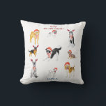 Sweet Christmas Santa hat Dogs Monogram Kussen<br><div class="desc">Een lief ontwerp voor hondenliefhebbers: prachtige aquarelhonden met kerstmuts,  rendiergewei,  strik- en kerst gezegden. Ga voor meer informatie naar het Christmas Dogs Collectie.</div>