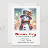 Sweet Christmas snowman editable kids party invite Kaart (Voorkant)