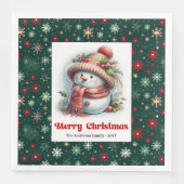 Sweet Christmas snowman with snowflakes kids  Servet (Voorkant)
