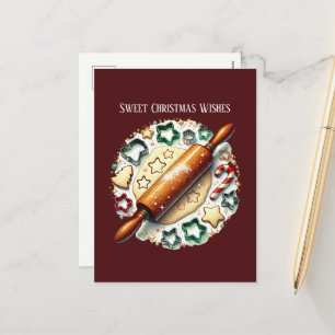 Sweet Christmas wenst koekje bakken Feestdagenkaart