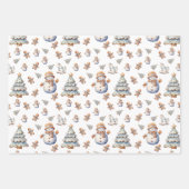 Sweet Christmas Winter Pattern Inpakpapier Vel (Voorkant 2)