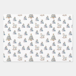 Sweet Christmas Winter Pattern Inpakpapier Vel