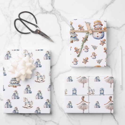 Sweet Christmas Winter Pattern Inpakpapier Vel (Voorkant)