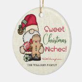 Sweet Christmas Wishes Gnome Gingerbread Keramisch Ornament (Links)