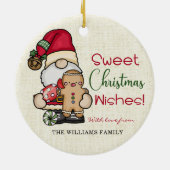 Sweet Christmas Wishes Gnome Gingerbread Keramisch Ornament (Achterkant)
