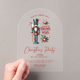 Sweet Christmas Wishes Notenkraker Party Uitnodige Acryl Uitnodigingen