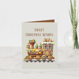 Sweet Christmas Wishes peperkoek trein Feestdagen Kaart