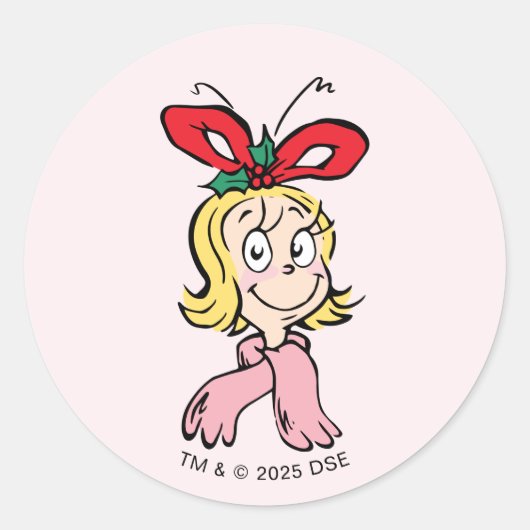 Sweet Cindy Lou Who Portrait Ronde Sticker (Voorkant)